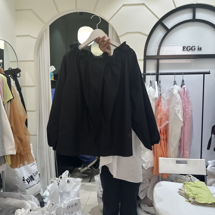EGG IS東大門實拍女士新品25春夏真品休閑職業推薦襯衫蕾絲衫EGG IS襯衫/蕾絲衫