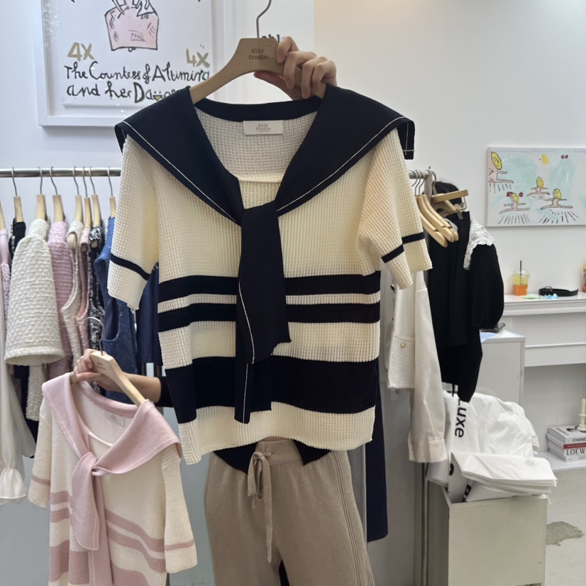 ABLESTUDIO韓國代購女士新款人氣職業熱賣休閑時尚25春夏T恤LIMED SPRUCET恤圖色1