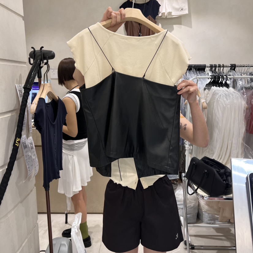 SALONDEMAG韓國直郵女裝新品25春夏職業吊帶背心不含內搭皮革SALONDEMAG吊帶/背心