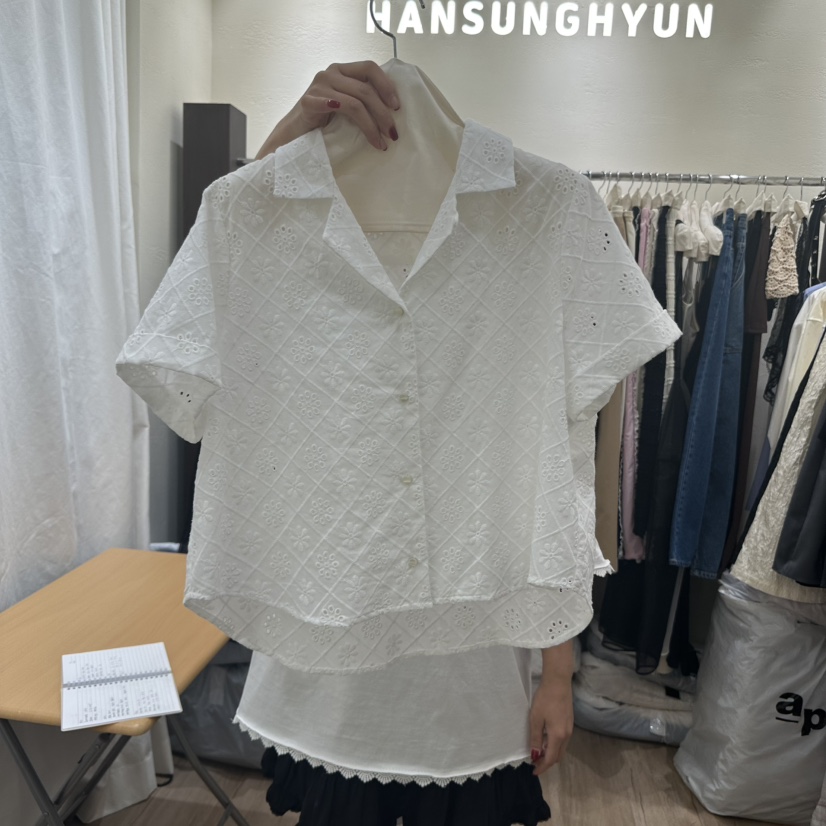 HANSUNGHYUN韓國直郵女裝新款休閑人氣真品職業推薦襯衫蕾絲衫HANSUNGHYUN襯衫/蕾絲衫
