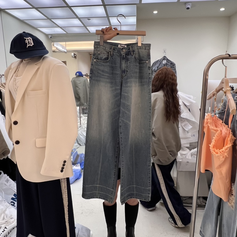 FLAUNT東大門實拍女裝新品休閑職業推薦25春夏真品時尚牛仔褲FLAUNT牛仔褲