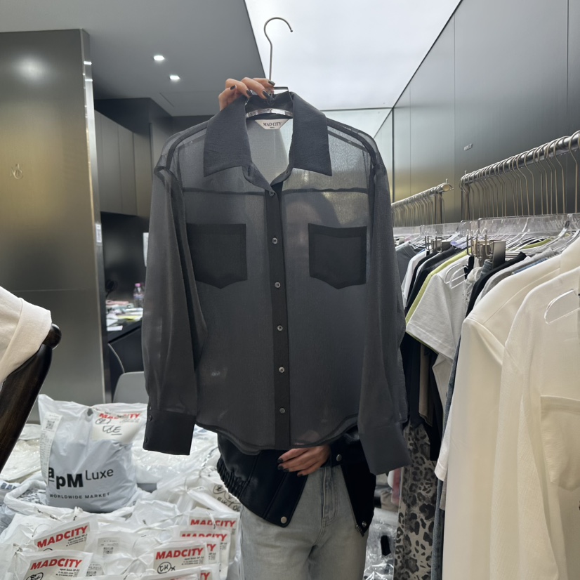 MADCITY韓國直郵女士新品休閑真品職業推薦熱賣時尚襯衫蕾絲衫MADCITY襯衫/蕾絲衫圖色2