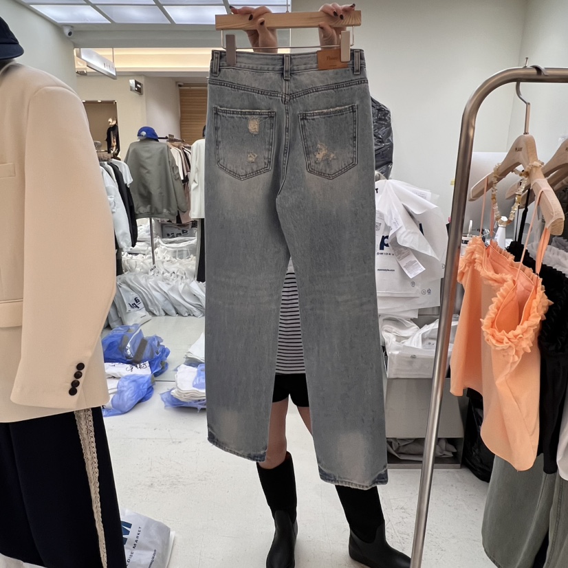 FLAUNT韓國代購女士新品人氣熱賣25春夏推薦真品牛仔褲修身FLAUNT牛仔褲