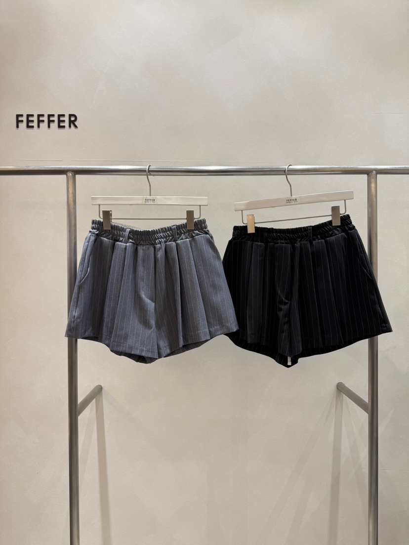 FEFFER直郵韓國代購㊣女裝新品時尚人氣休閑25春夏職業短褲FEFFER短褲