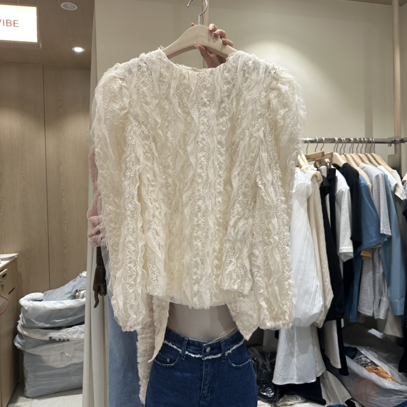 VINTAGE VIBE韓國直郵㊣女裝新款休閑熱賣25春夏襯衫蕾絲衫VINTAGE VIBE襯衫/蕾絲衫圖色2