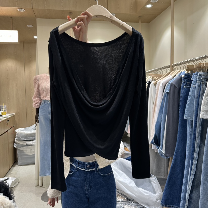 VINTAGE VIBE韓國直郵㊣東大門實拍女裝新款推薦時尚長袖T恤VINTAGE VIBE長袖T恤圖色2