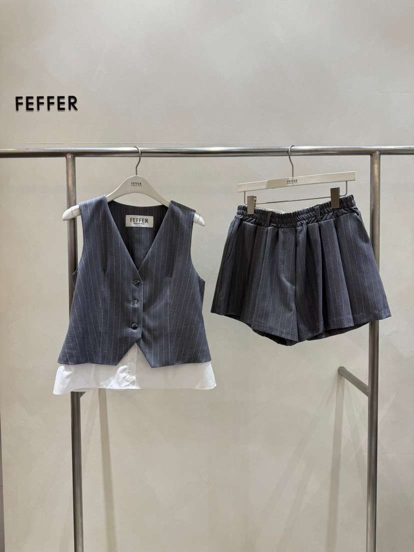 FEFFER直郵韓國代購㊣女裝新品熱賣休閑推薦職業時尚人氣馬甲FEFFER馬甲