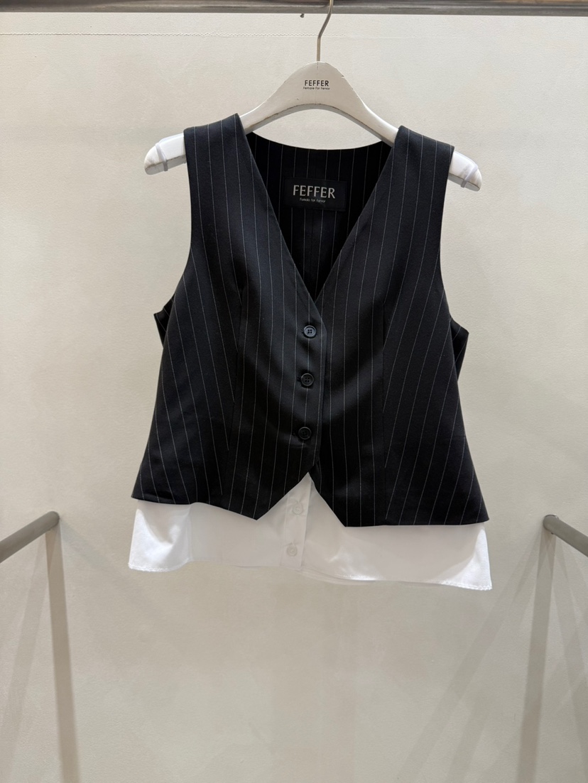 FEFFER直郵韓國代購㊣女裝新品熱賣休閑推薦職業時尚人氣馬甲FEFFER馬甲圖色2