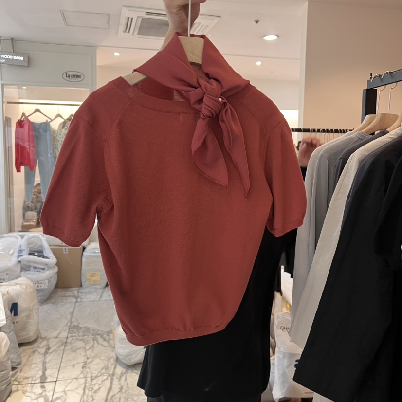 LA MAGIE FEMME韓國直郵㊣東大門實拍女裝新品休閑針織衫含圍巾Lamagie Femme針織衫