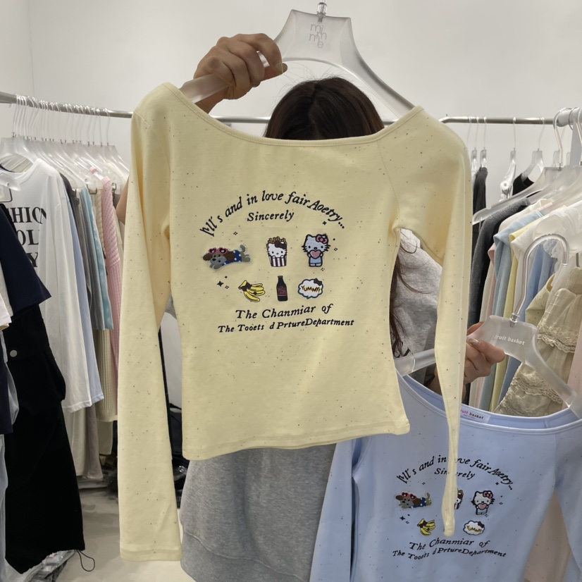 FRUIT BASKET韓國直郵㊣女裝新品推薦時尚人氣25春夏長袖T恤FRUIT BASKET長袖T恤圖色3
