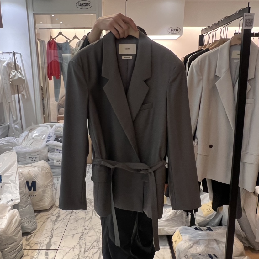 LA MAGIE FEMME韓國㊣直郵東大門代購女裝新品時尚夾克含腰帶Lamagie Femme夾克圖色3