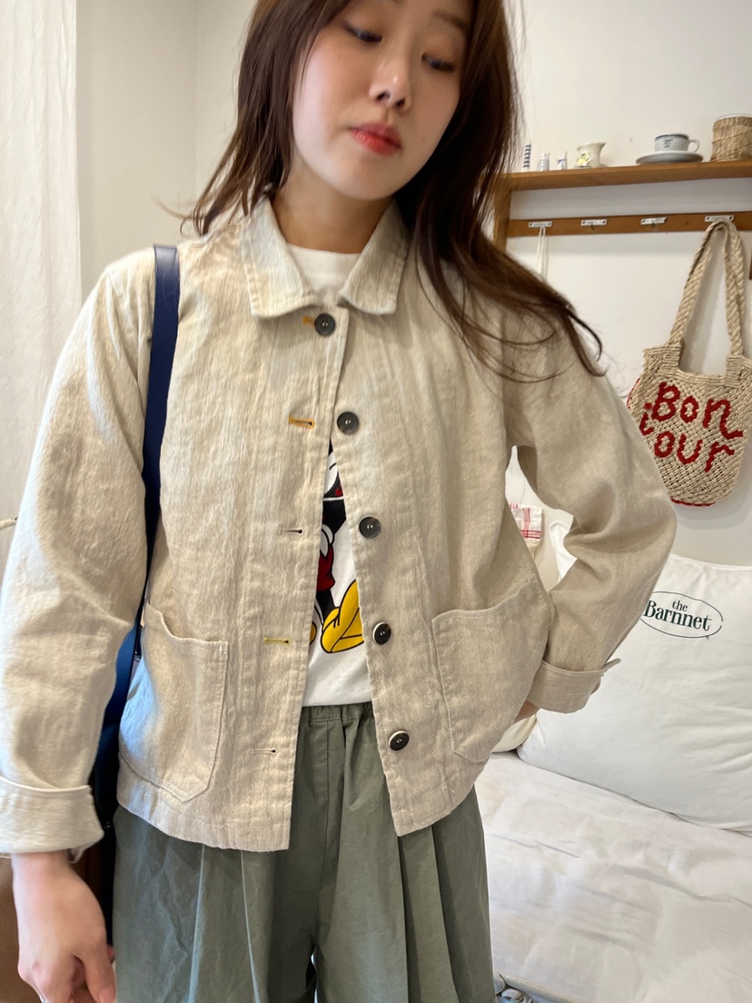 AT NOTE直郵韓國代購㊣女裝新品時尚人氣職業熱賣夾克亞麻AT NOTE夾克