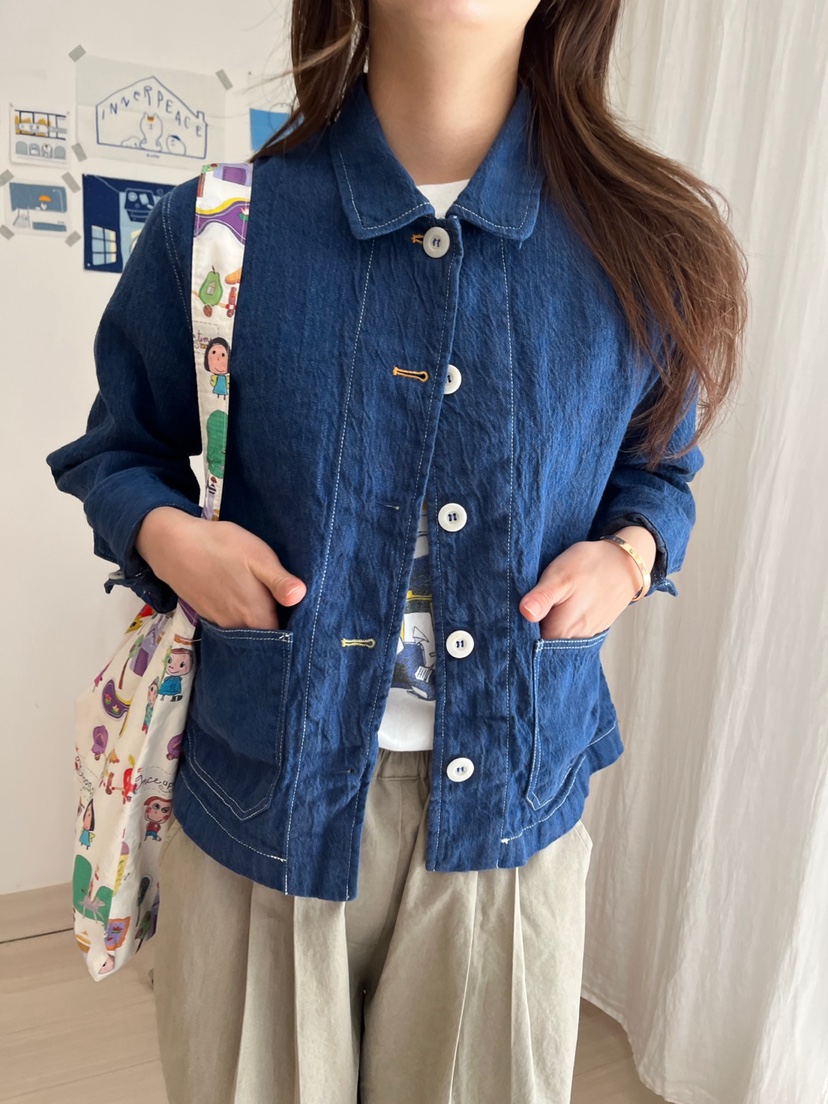 AT NOTE直郵韓國代購㊣女裝新品時尚人氣職業熱賣夾克亞麻AT NOTE夾克