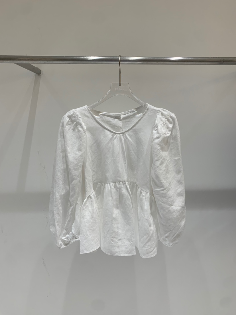 FABRIC韓國直郵㊣東大門實拍女裝新品職業人氣襯衫蕾絲衫亞麻FABRIC襯衫/蕾絲衫圖色1