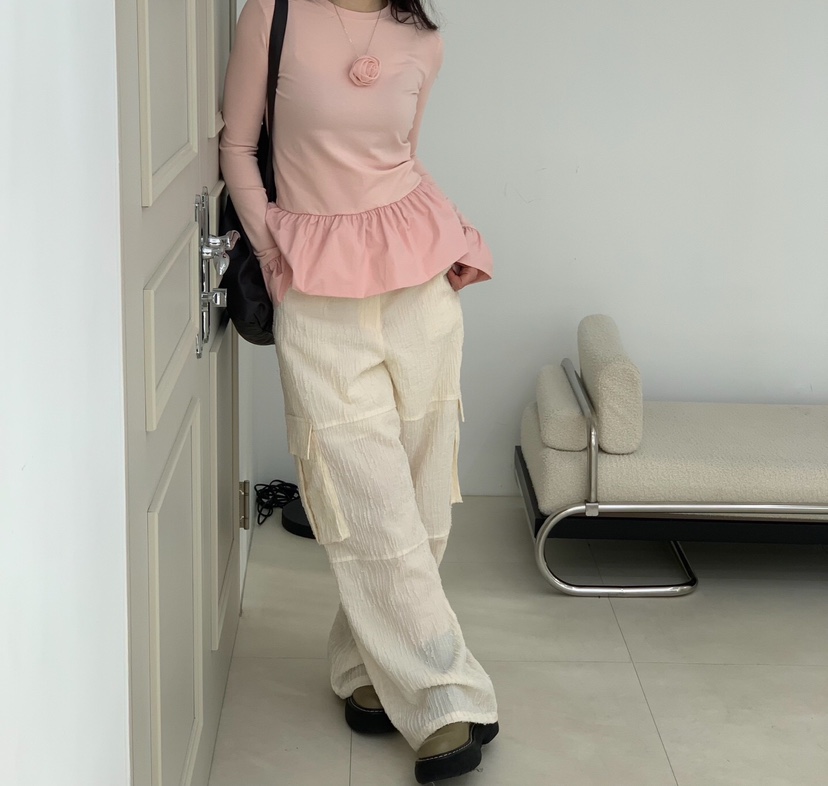 MELTED-P韓國直郵女裝新款25春夏職業熱賣推薦人氣長袖T恤MELTED-P長袖T恤