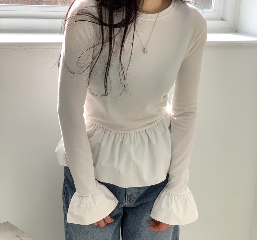 MELTED-P韓國直郵女裝新款25春夏職業熱賣推薦人氣長袖T恤MELTED-P長袖T恤