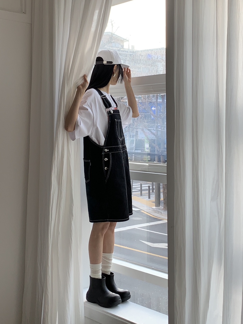 LA_TERRE韓國直郵女士新款人氣休閑熱賣時尚職業背帶褲兔子LA_TERRE背帶褲