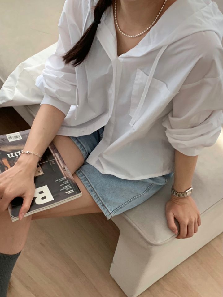 DOIT東大門直郵女士新品休閑人氣時尚職業真品襯衫蕾絲衫連帽DOIT襯衫/蕾絲衫