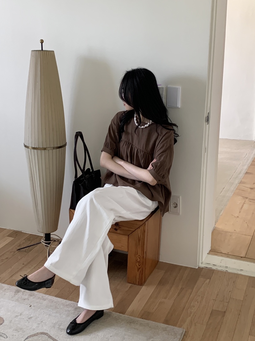 BOUND.A東大門代購女士新品人氣推薦熱賣25春夏襯衫蕾絲衫亞麻BOUND.A襯衫/蕾絲衫