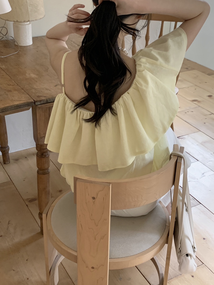 BOUND.A韓國代購女士新品人氣推薦休閑熱賣時尚吊帶背心亞麻BOUND.A吊帶/背心