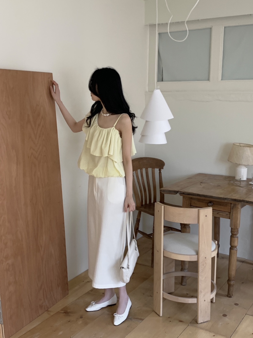 BOUND.A韓國代購女士新品人氣推薦休閑熱賣時尚吊帶背心亞麻BOUND.A吊帶/背心