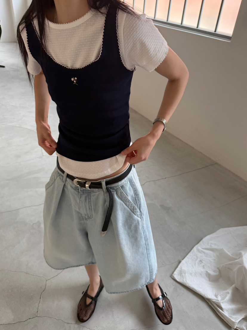 MINIMUZE韓國代購女士新款真品時尚推薦職業人氣吊帶背心刺繡MINIMUZE吊帶/背心