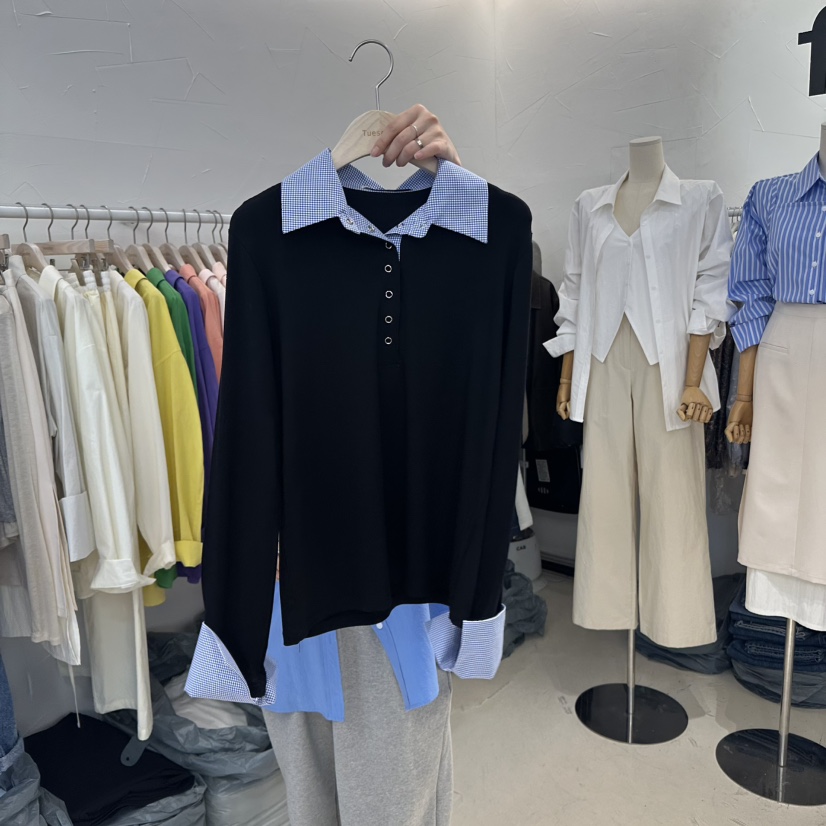 FLORAL韓國代購女士新品時尚休閑25春夏推薦真品熱賣長袖T恤FLORAL長袖T恤圖色2