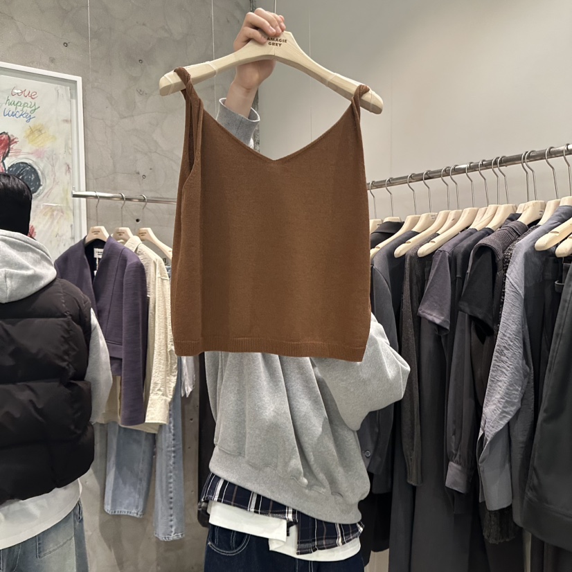 LAMAGIEPIE韓國代購女裝新品時尚職業人氣推薦休閑吊帶背心LAMAGIE GREY吊帶/背心
