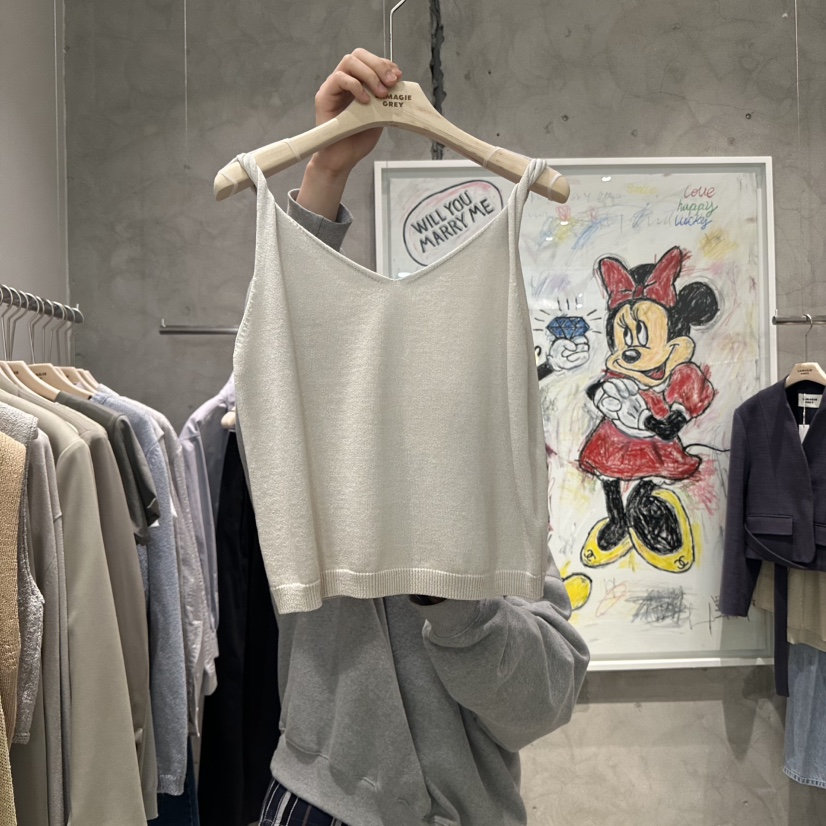 LAMAGIEPIE韓國代購女裝新品時尚職業人氣推薦休閑吊帶背心LAMAGIE GREY吊帶/背心圖色2