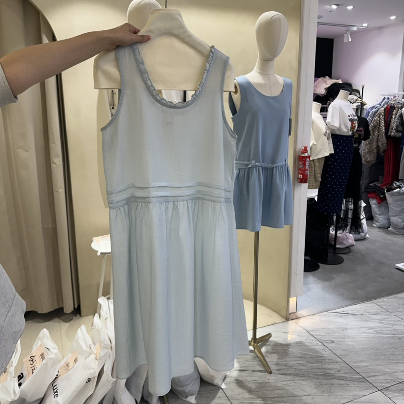 BBABBA-L韓國直郵女士新款25春夏真品人氣休閑連衣裙荷葉邊BBABBA-L連衣裙圖色2