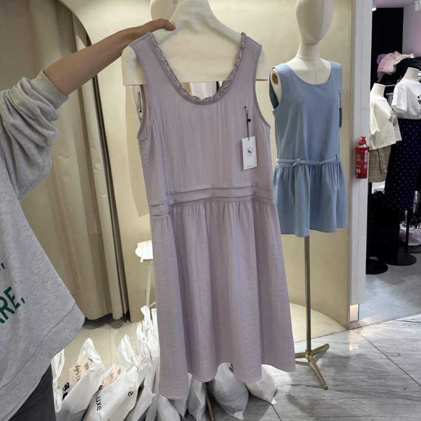 BBABBA-L韓國直郵女士新款25春夏真品人氣休閑連衣裙荷葉邊BBABBA-L連衣裙圖色3