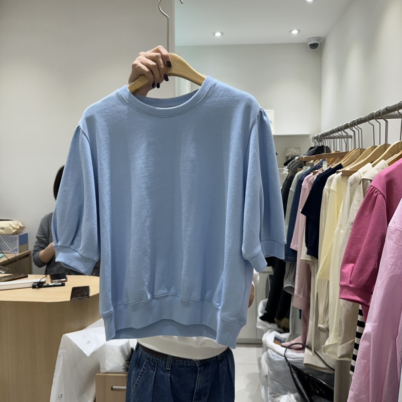EN.U韓國代購女士新品職業25春夏人氣推薦真品休閑T恤褶皺EN.UT恤圖色3
