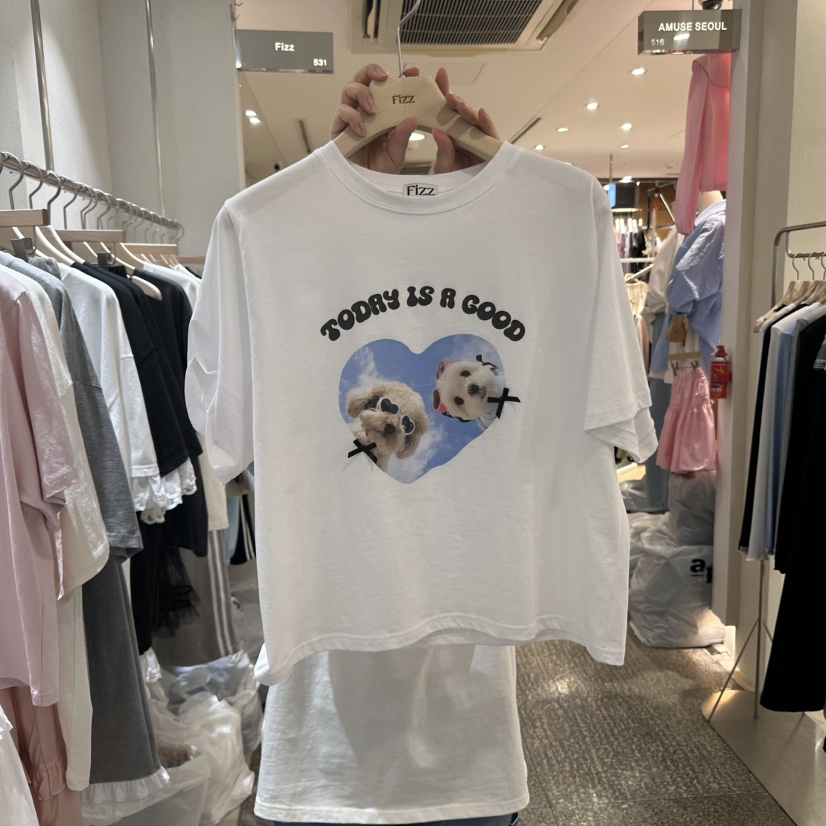 FIZZ韓國直郵女士新品人氣熱賣時尚職業真品休閑推薦25春夏T恤FIZZT恤圖色1