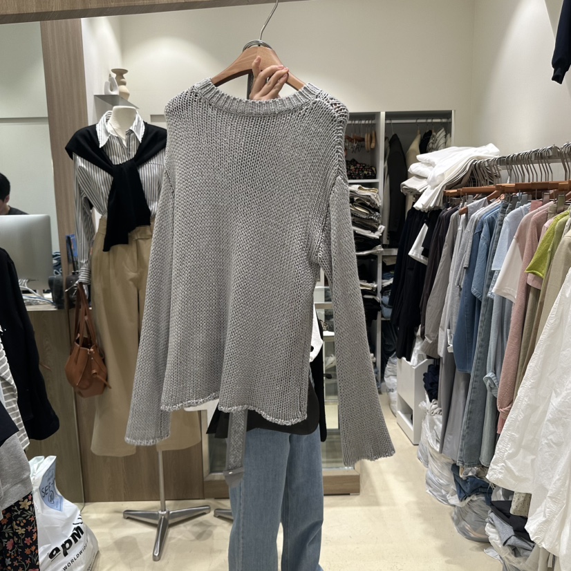 MELO韓國代購女士新品推薦職業休閑人氣真品熱賣針織衫含腰帶MELO針織衫