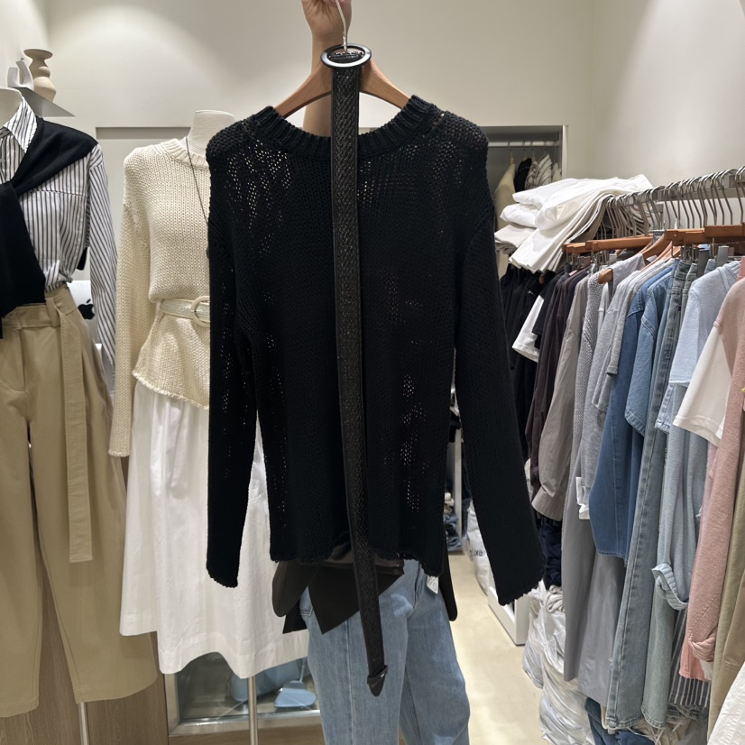 MELO韓國代購女士新品推薦職業休閑人氣真品熱賣針織衫含腰帶MELO針織衫圖色3