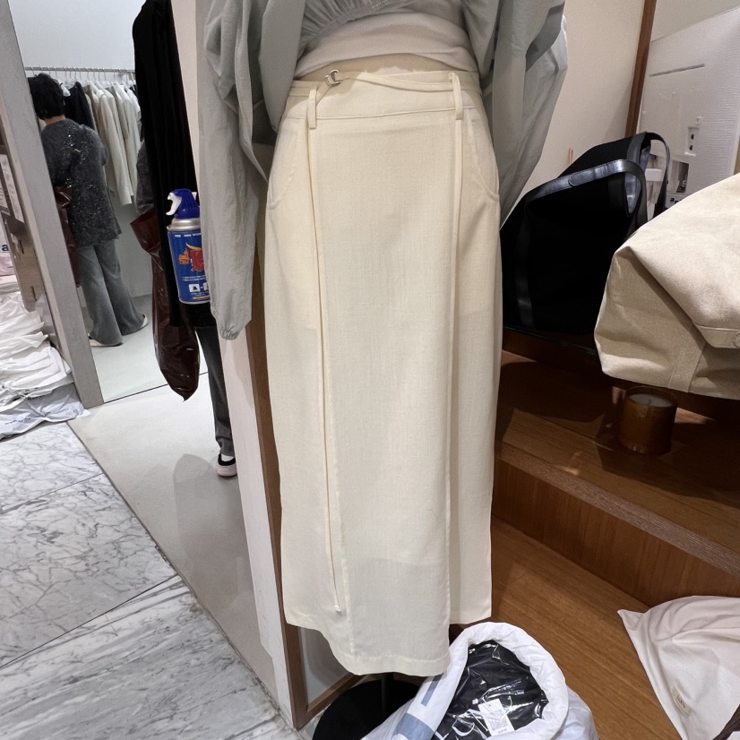 LOFN韓國直郵女士新款時尚真品休閑職業半身裙中短裙包含腰帶LOFN半身裙/中短裙