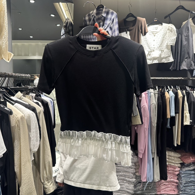 STAR-L韓國直郵女士新品真品人氣推薦時尚熱賣職業25春夏T恤STAR-LT恤圖色2