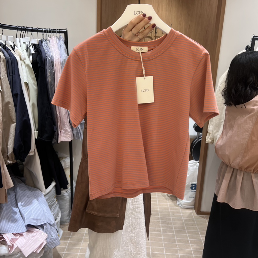 LOFN韓國代購女裝新款職業推薦休閑人氣時尚熱賣25春夏真品T恤LOFNT恤圖色4