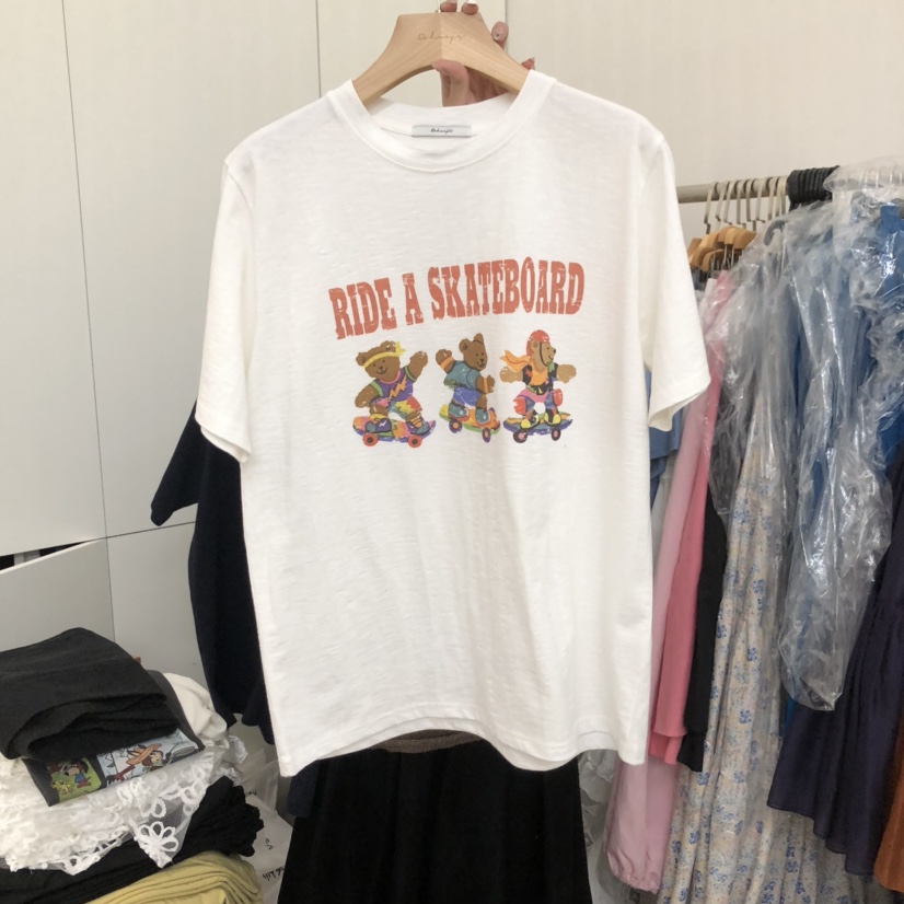 DOHWAJI韓國直郵女裝新品人氣職業真品熱賣25春夏時尚休閑T恤DOHWAJIT恤圖色2