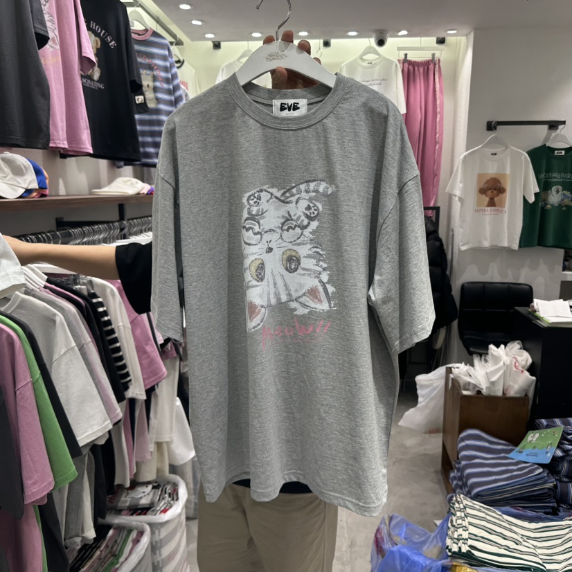 EVE韓國直郵女士新品推薦休閑職業熱賣人氣真品25春夏時尚T恤EVET恤圖色3