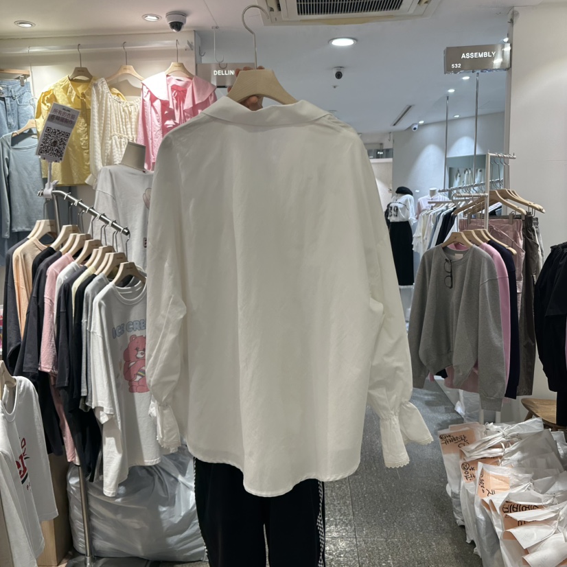 DELLING東大門實拍女士新款時尚真品25春夏人氣熱賣襯衫蕾絲衫DELLING襯衫/蕾絲衫