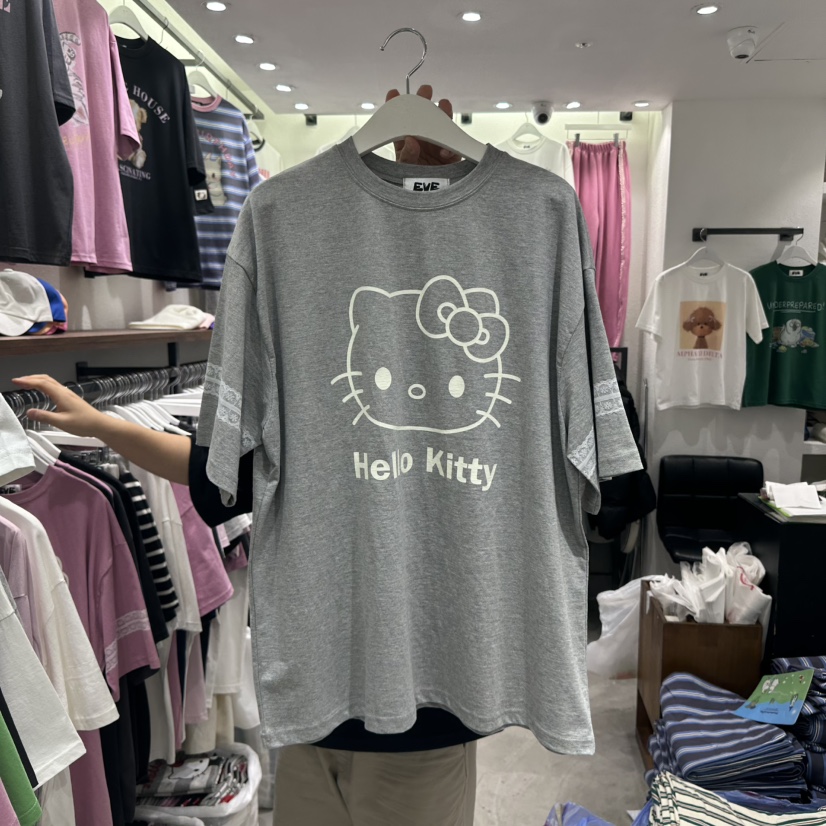 EVE韓國代購女士新品休閑推薦職業人氣時尚熱賣真品25春夏T恤EVET恤圖色2
