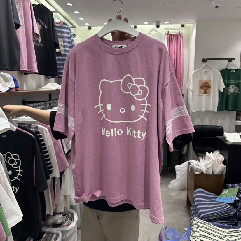 EVE韓國代購女士新品休閑推薦職業人氣時尚熱賣真品25春夏T恤EVET恤圖色3