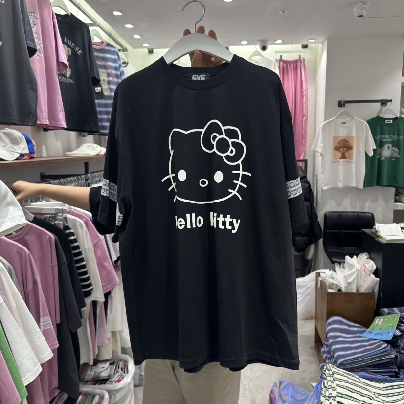 EVE韓國代購女士新品休閑推薦職業人氣時尚熱賣真品25春夏T恤EVET恤圖色4