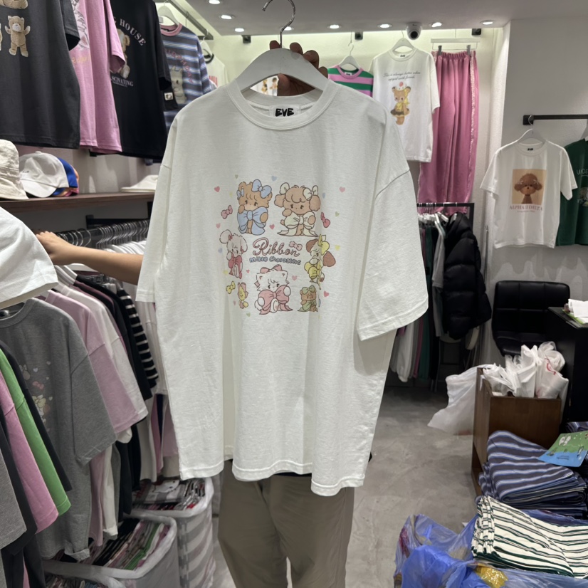 EVE韓國直郵女裝新款人氣時尚熱賣職業休閑真品25春夏推薦T恤EVET恤圖色2