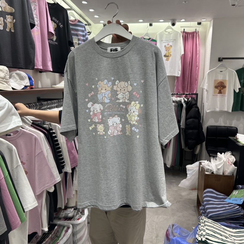 EVE韓國直郵女裝新款人氣時尚熱賣職業休閑真品25春夏推薦T恤EVET恤圖色3