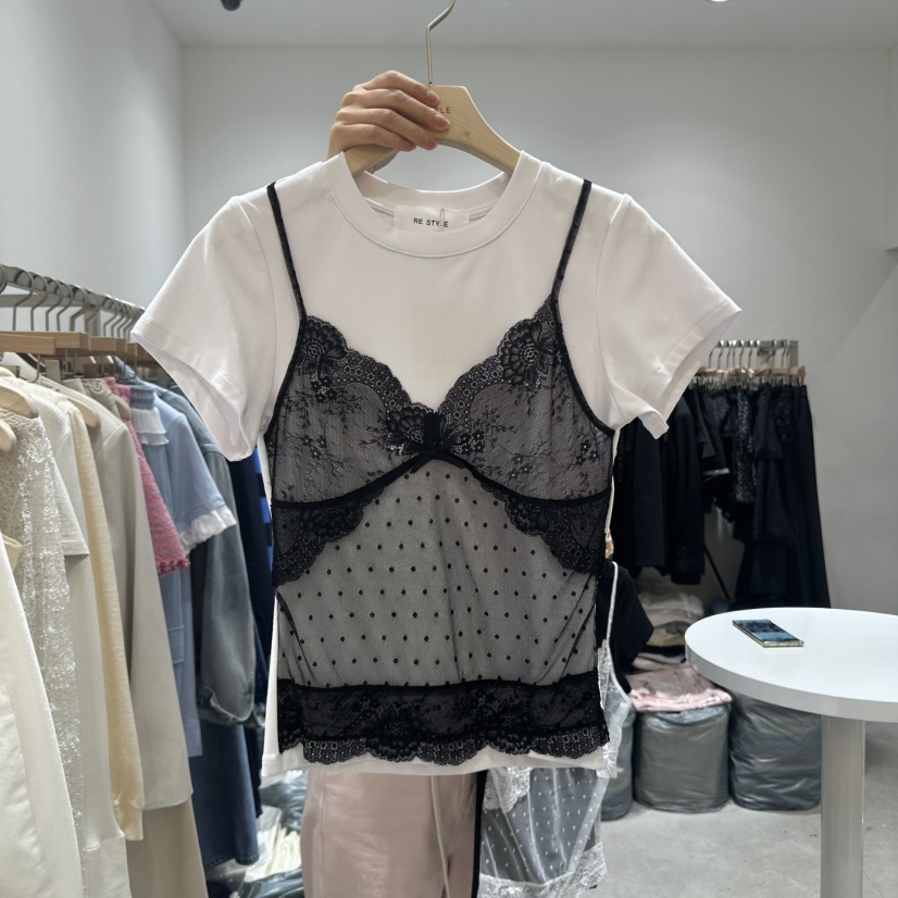RE STYLE-Q東大門實拍女裝新品熱賣時尚真品推薦休閑25春夏T恤RE STYLET恤圖色2