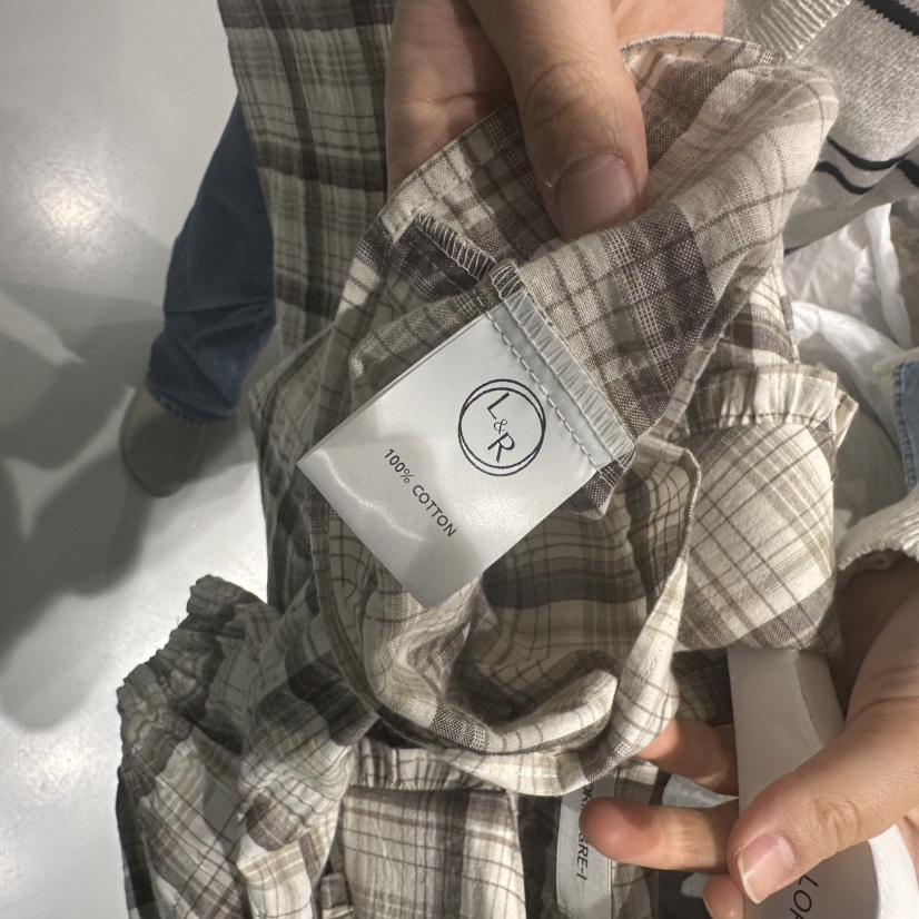 LORING RE I東大門代購女裝新款25春夏真品襯衫蕾絲衫格紋LORING RE-I/BARE襯衫/蕾絲衫