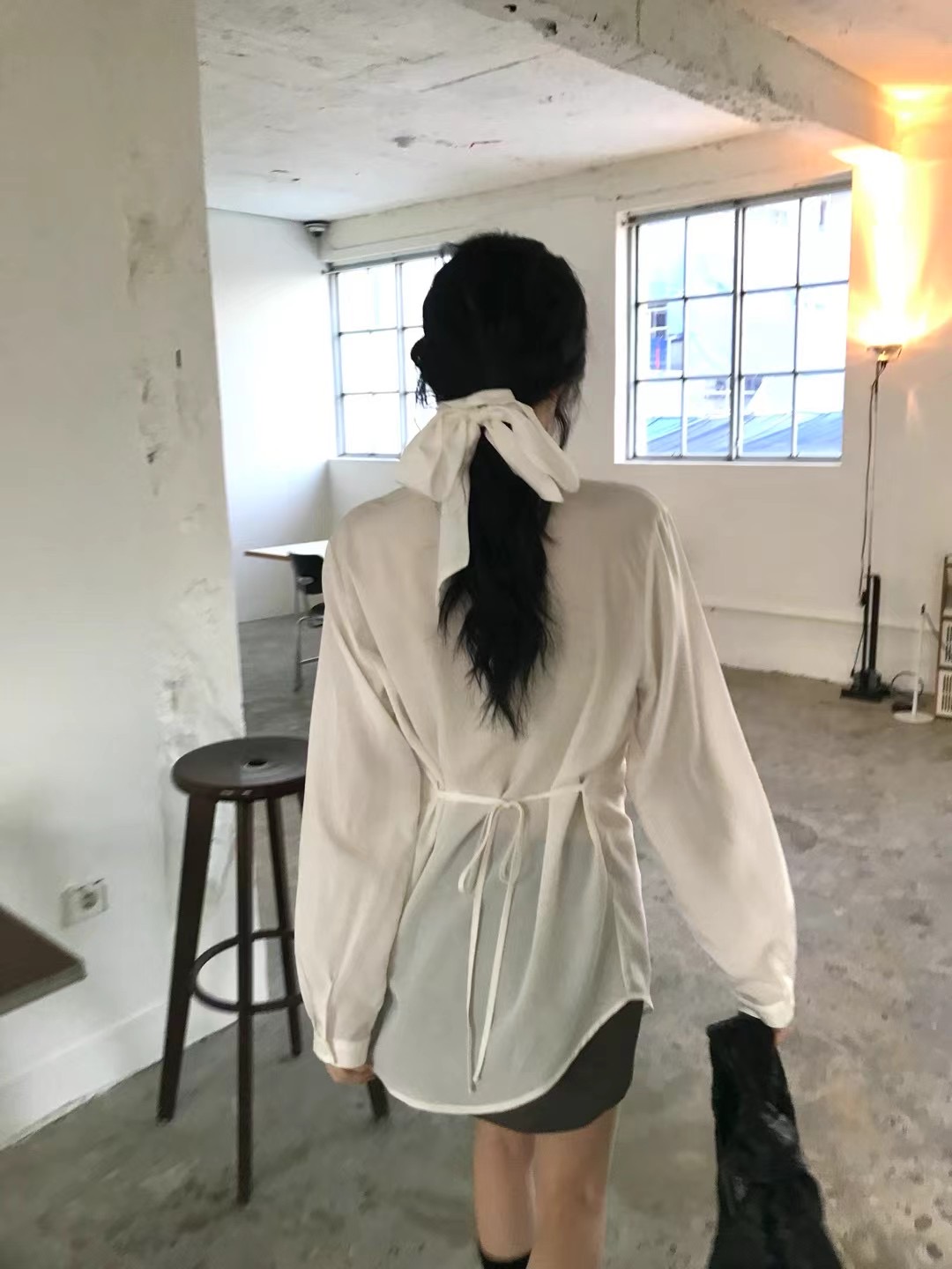 AVANDACE韓國直郵㊣東大門實拍女裝新款時尚襯衫蕾絲衫含脖帶AVANDACE襯衫/蕾絲衫