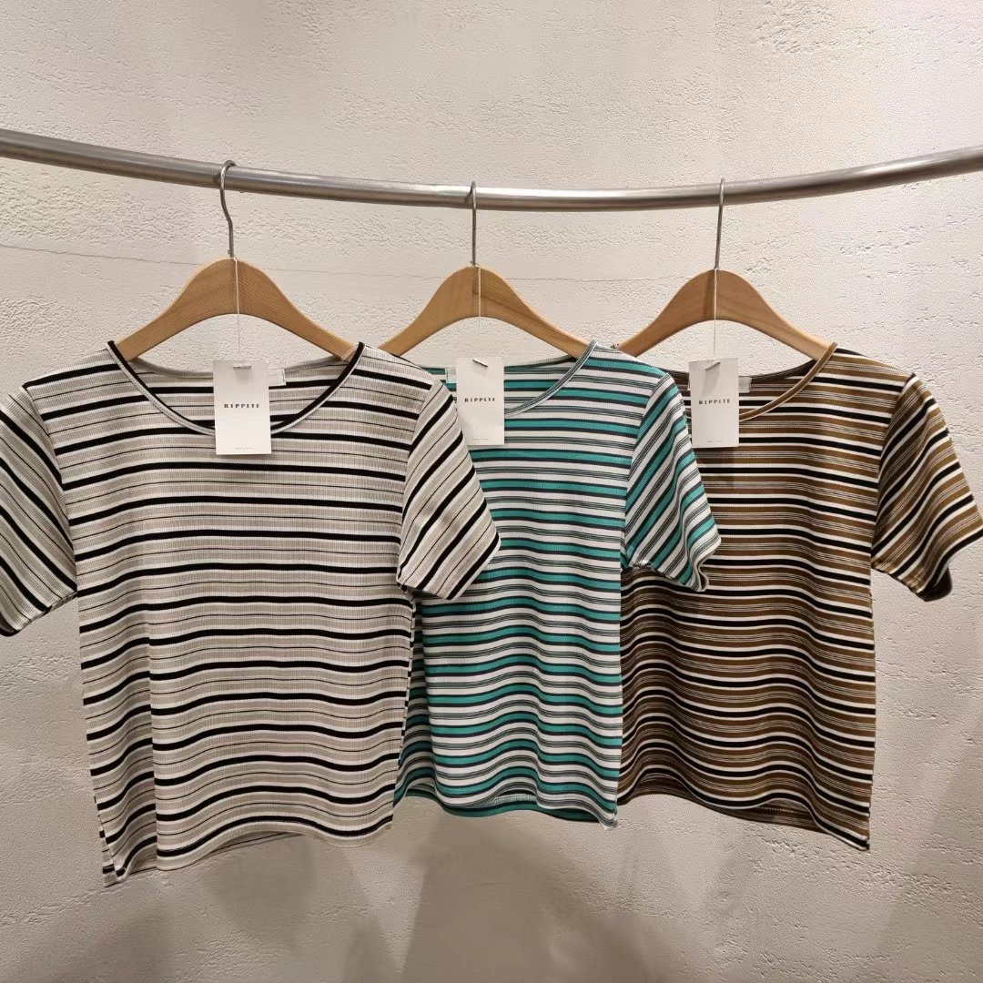 RIPPLE韓國直郵㊣女裝新品推薦休閑25春夏時尚熱賣人氣職業T恤RIPPLET恤圖色2左二色